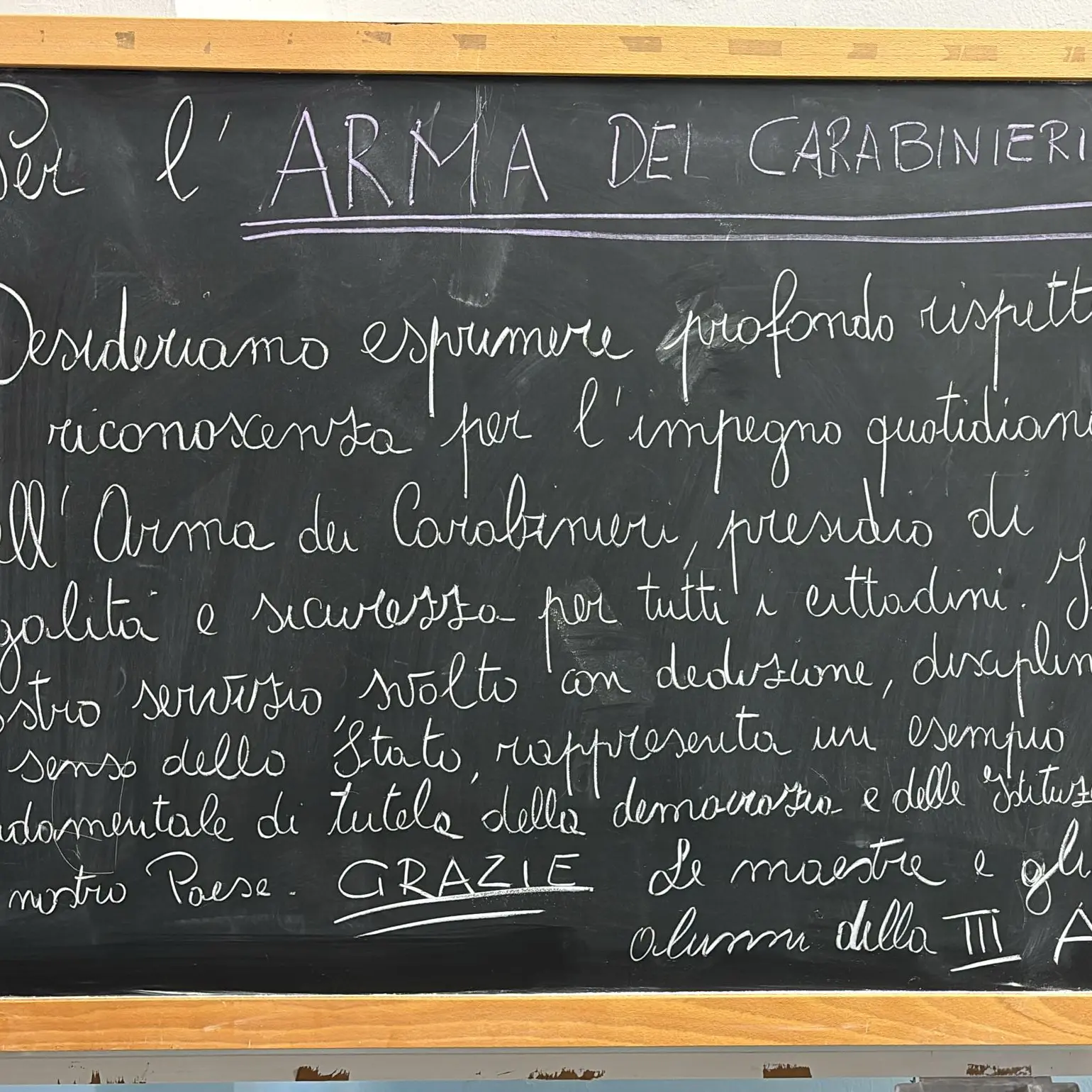 Cinquefrondi, il messaggio degli studenti all’Arma dei Carabinieri\n
