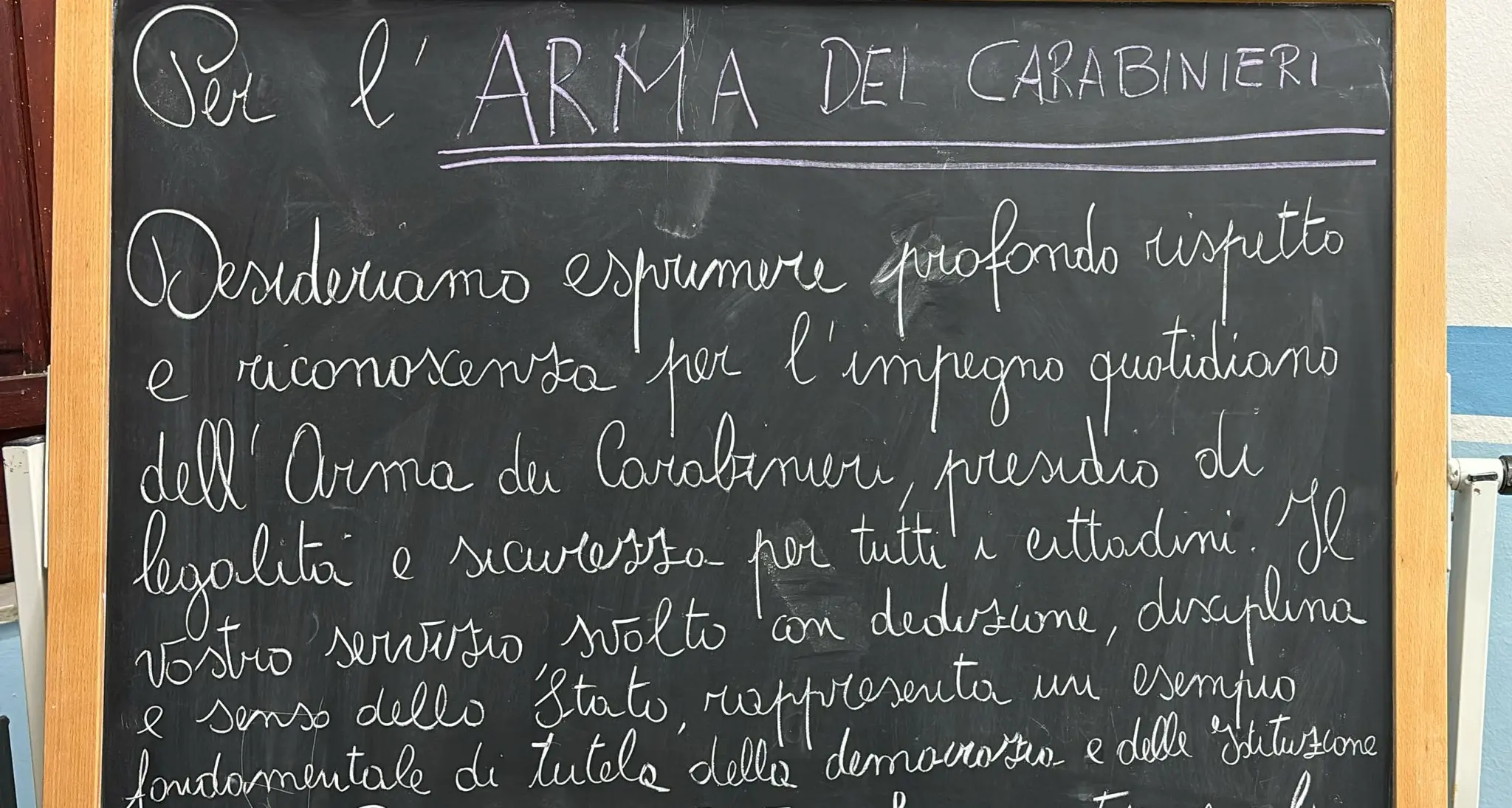 Cinquefrondi, il messaggio degli studenti all’Arma dei Carabinieri\n