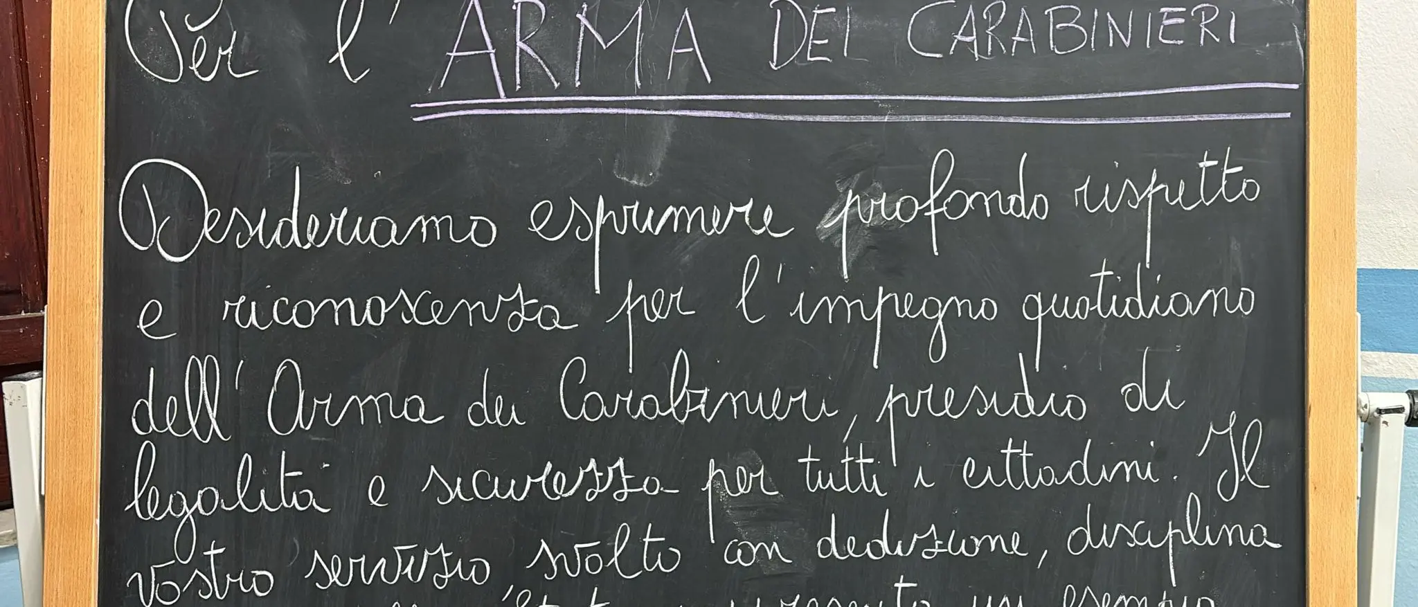 Cinquefrondi, il messaggio degli studenti all’Arma dei Carabinieri\n