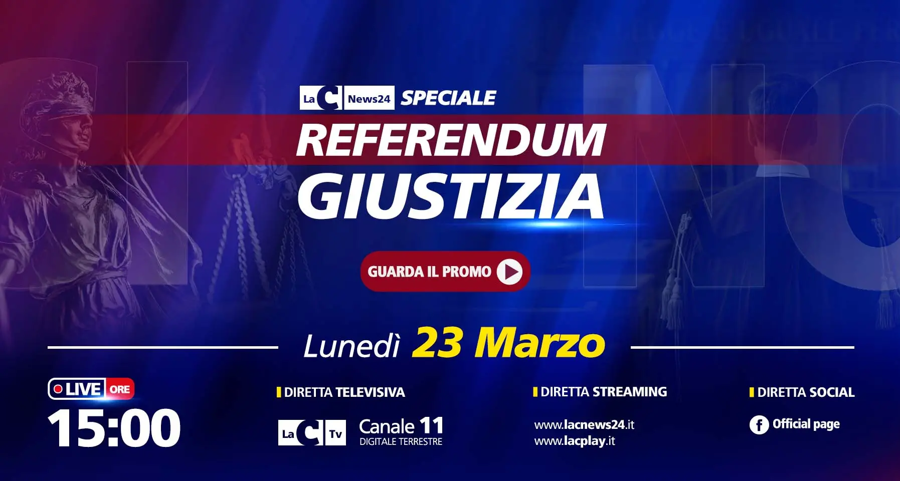 <p>Referendum giustizia, si vota fino alle 15 di oggi: piccolo vademecum per i ritardatari. A urne chiuse lo <span style=\"color:hsl(0,75%,60%);\">speciale su LaC Tv</span></p>