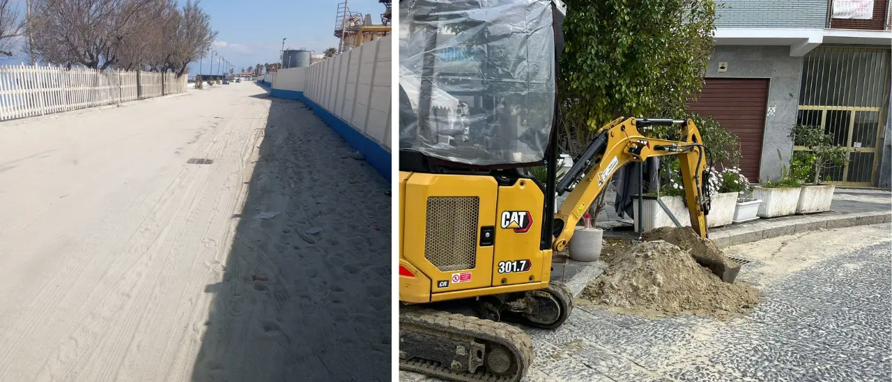 Vibo Marina, ora la sabbia\u00A0è pure nei tombini. Cuore Vibonese:\u00A0«Rischio allagamenti anche con piogge deboli»\n