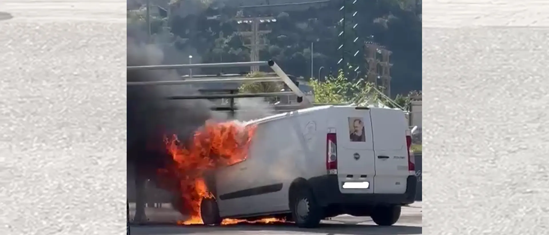 Cetraro, incendio ad un furgone davanti alla Lidl: carabiniere evita una tragedia | VIDEO