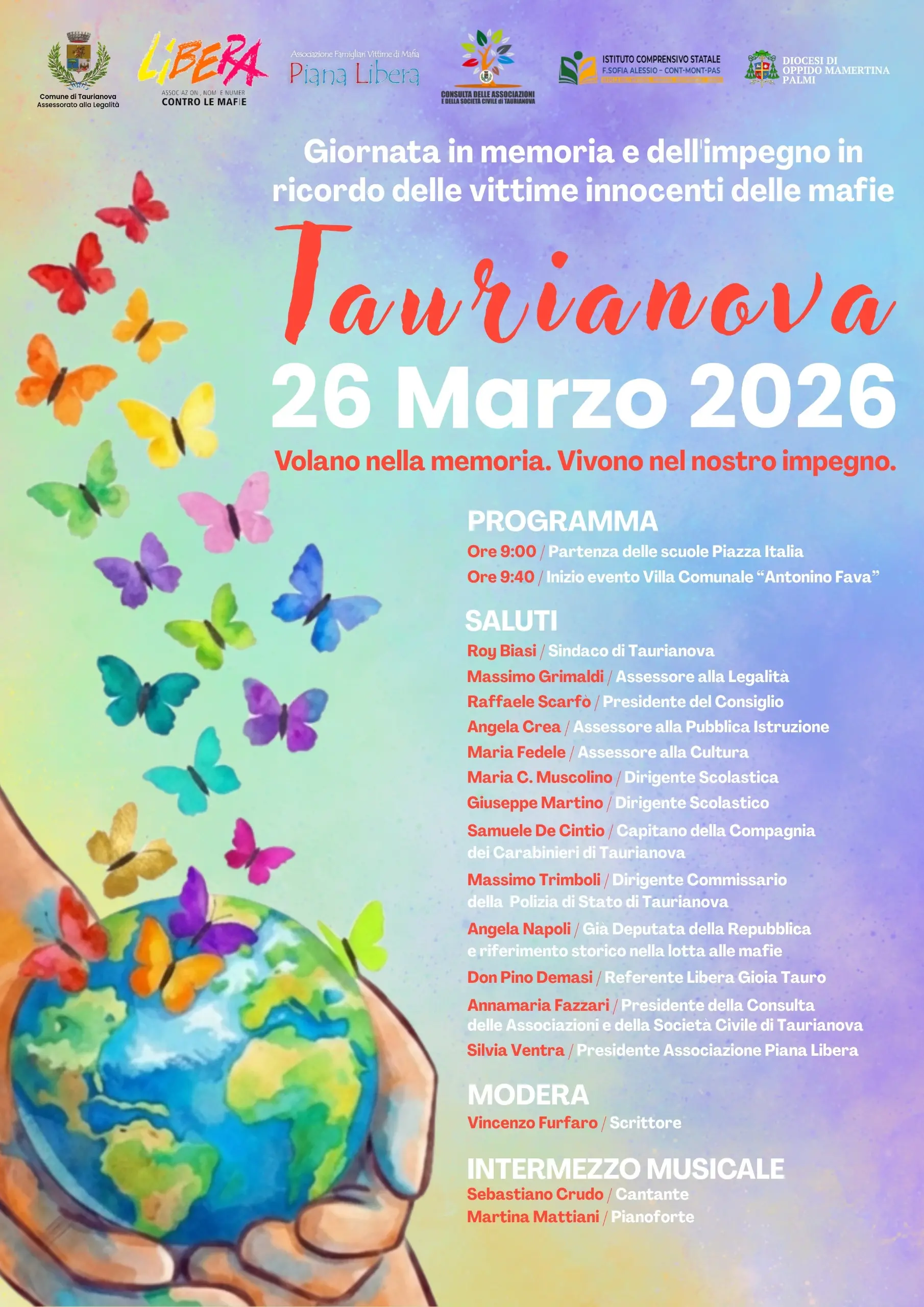 Taurianova ricorda le vittime innocenti di mafia: torna la Giornata della Memoria e dell’Impegno\n