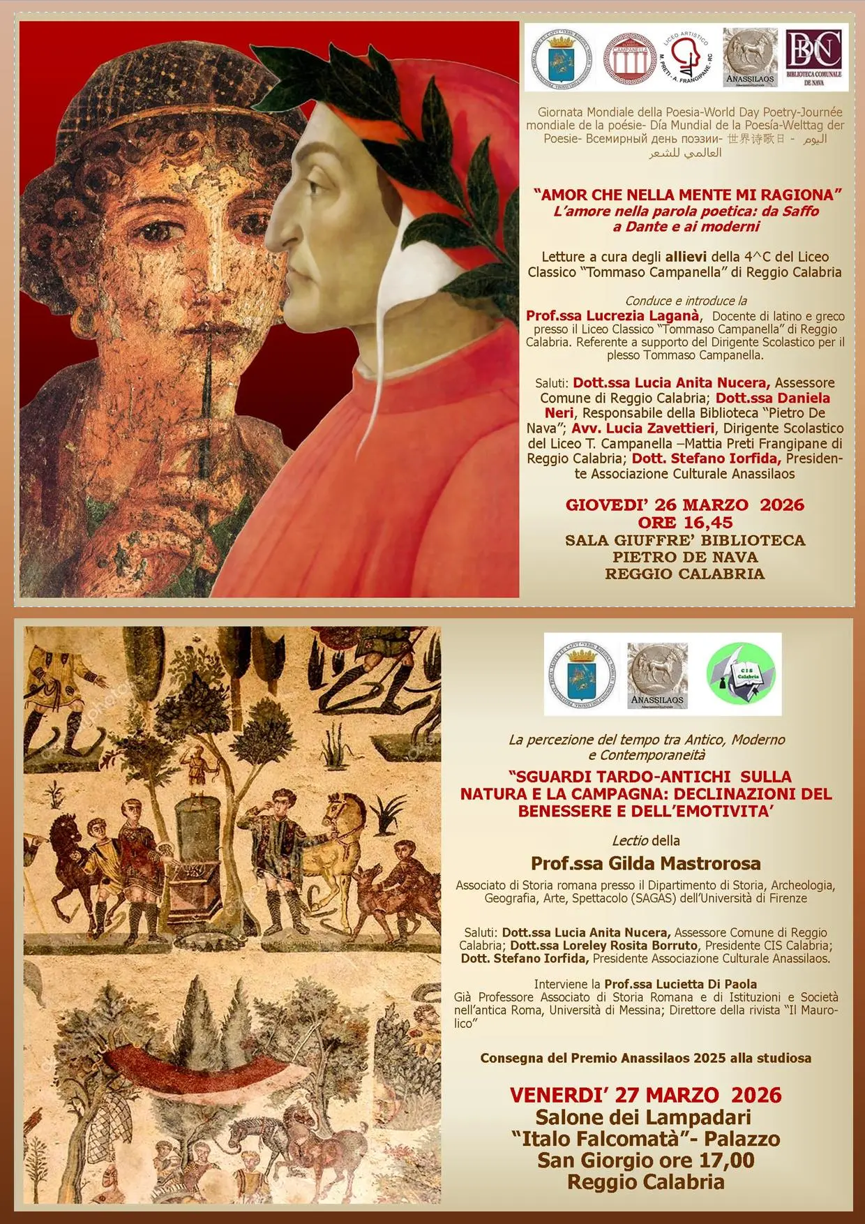 Giornata Mondiale della Poesia 2026, gli appuntamenti promossi in città dall’Associazione Anassilaos\n