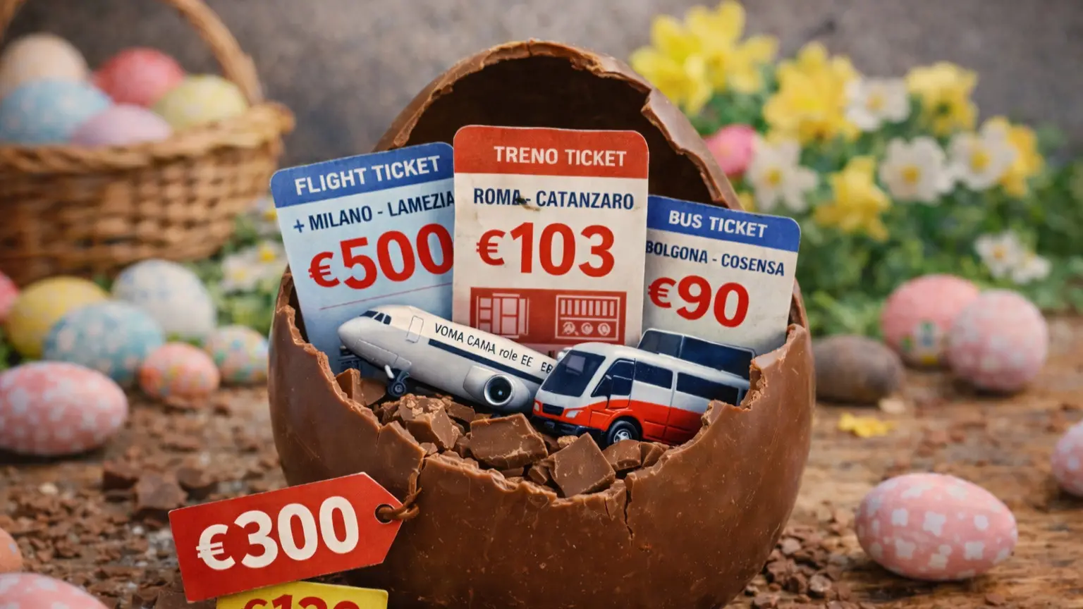 <p>Nell’uovo di Pasqua brutta “sorpresa” per i fuorisede: tornare in Calabria costa un botto, ecco quanto</p>