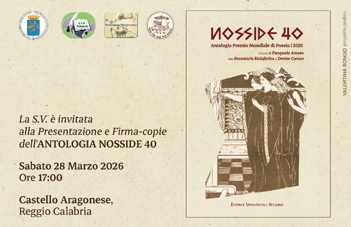 Al castello Aragonese di Reggio la presentazione della dell'antologia Nosside 40\n