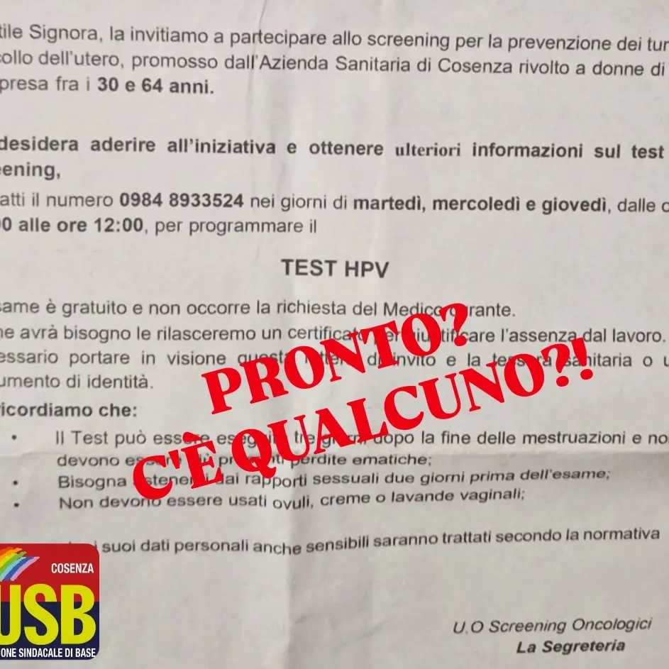 Tumori, screening senza personale: il caso Asp di Cosenza\n