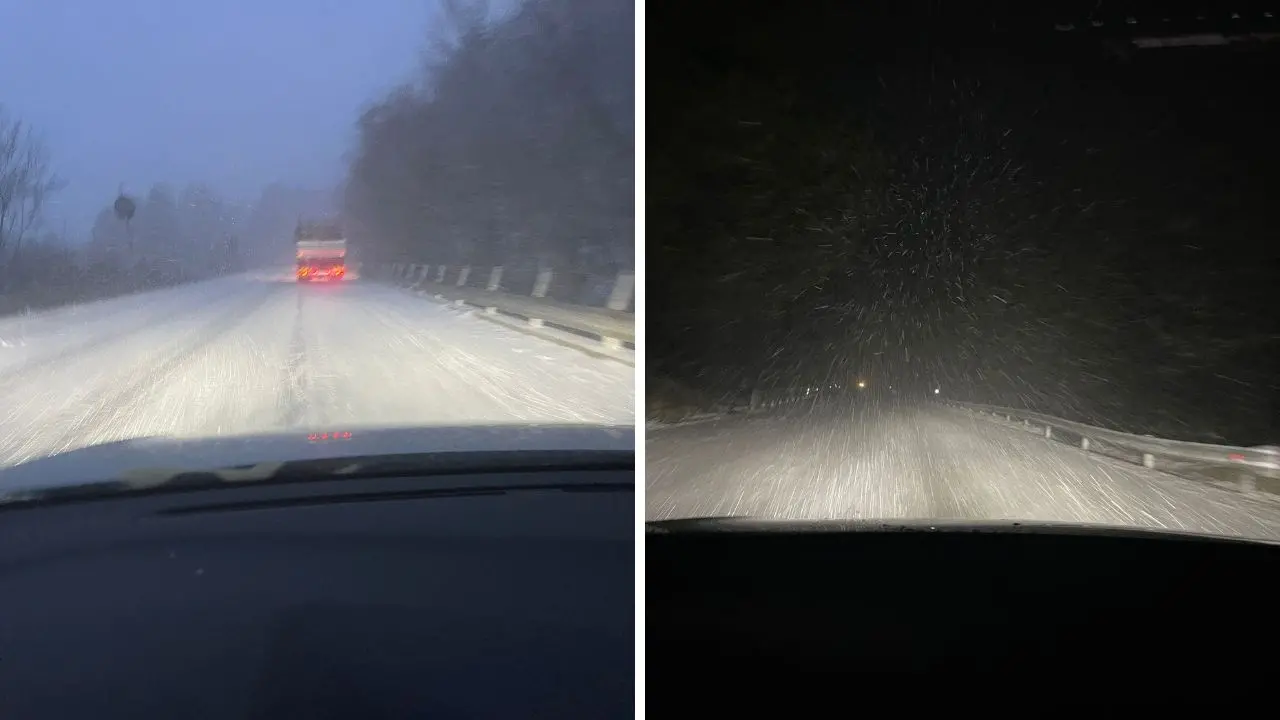 Bufera di neve in primavera, la Sila imbiancata: disagi per la viabilità tra Spezzano e San Giovanni in Fiore\n