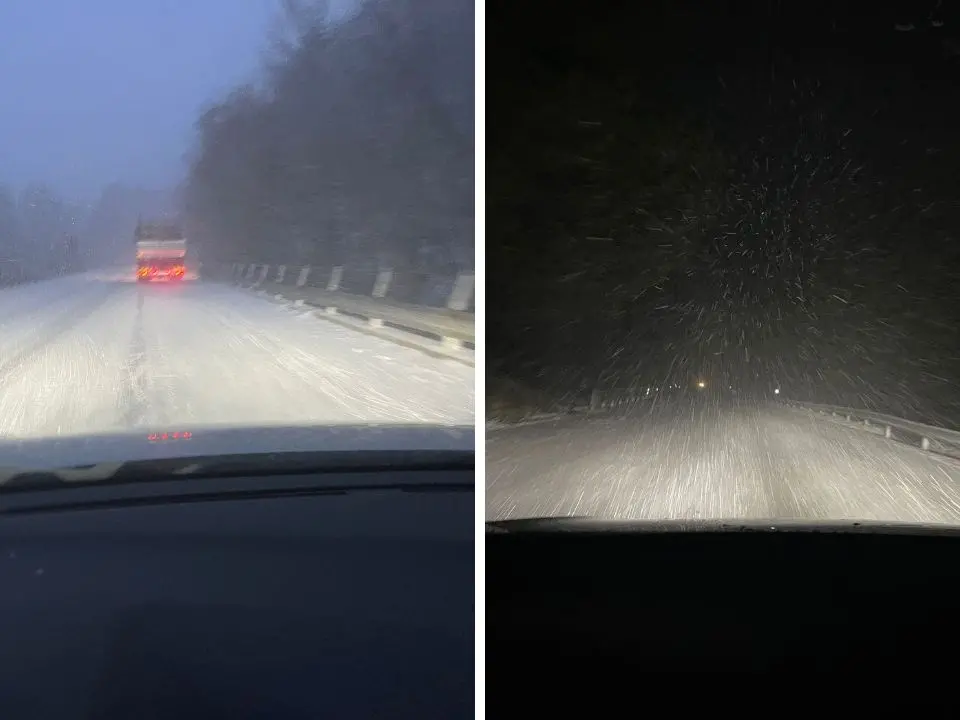 Bufera di neve in primavera, la Sila imbiancata: disagi per la viabilità tra Spezzano e San Giovanni in Fiore