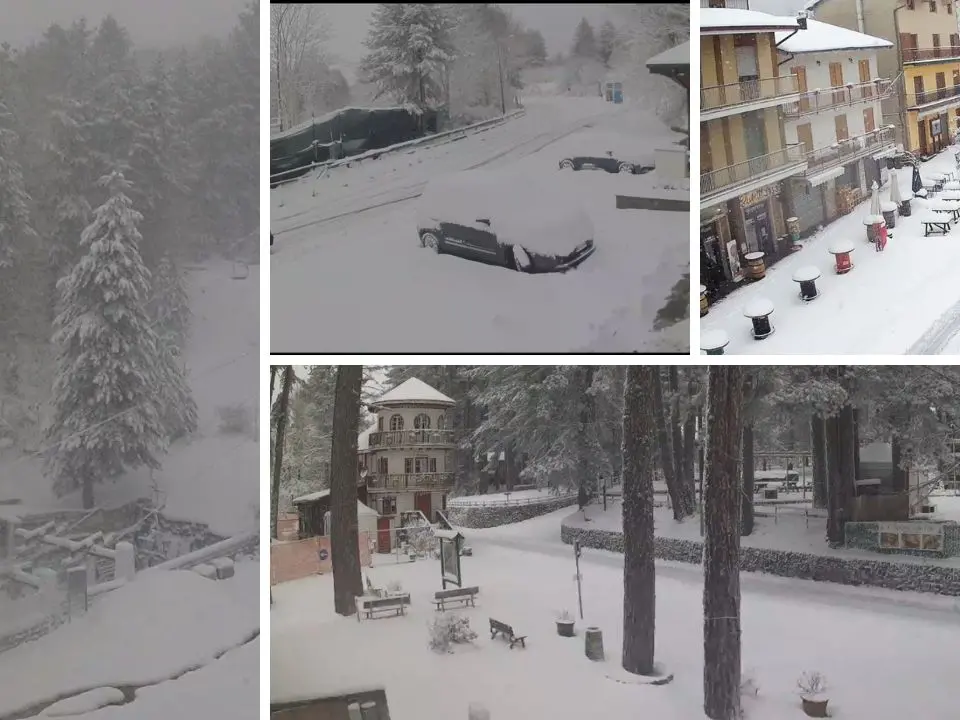 Torna lo spettacolo della neve in Calabria (a fine marzo). E il maltempo non molla, ancora temporali e venti di burrasca