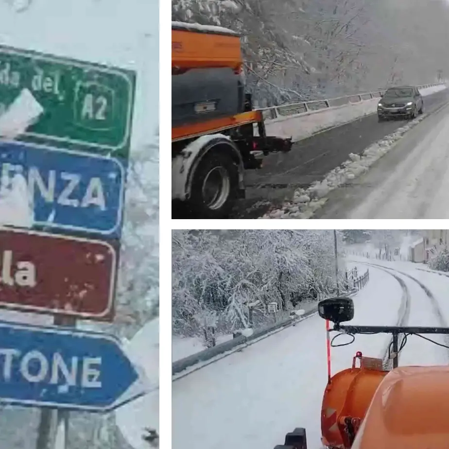 Neve sull’A2 e sulle Statali in Calabria, in corso gli interventi dell’Anas per mettere in sicurezza la rete viaria\n