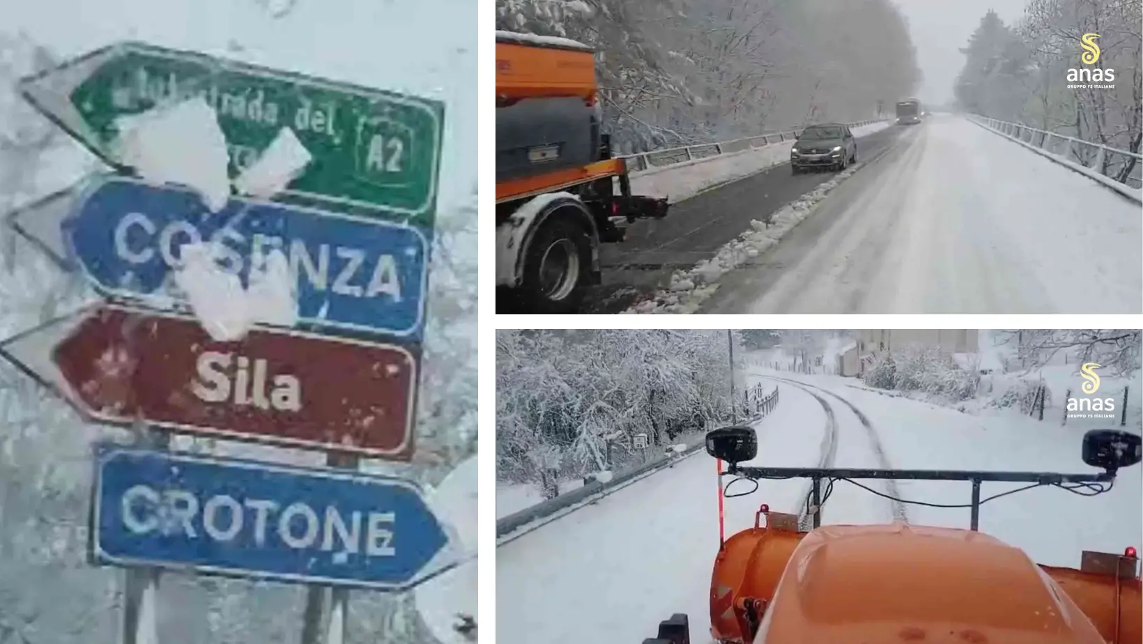 Neve sull’A2 e sulle Statali in Calabria, in corso gli interventi dell’Anas per mettere in sicurezza la rete viaria\n