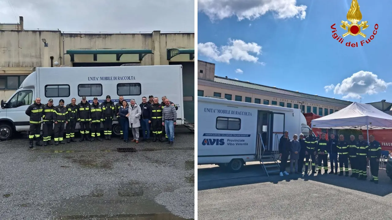 Vibo, i vigili del fuoco donano il sangue con l’Avis di Mileto: due giornate al Comando nel segno della solidarietà\n