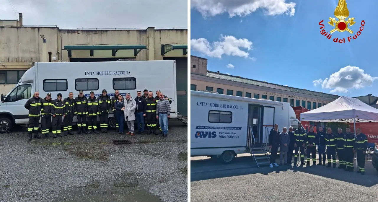 Vibo, i vigili del fuoco donano il sangue con l’Avis di Mileto: due giornate al Comando nel segno della solidarietà\n