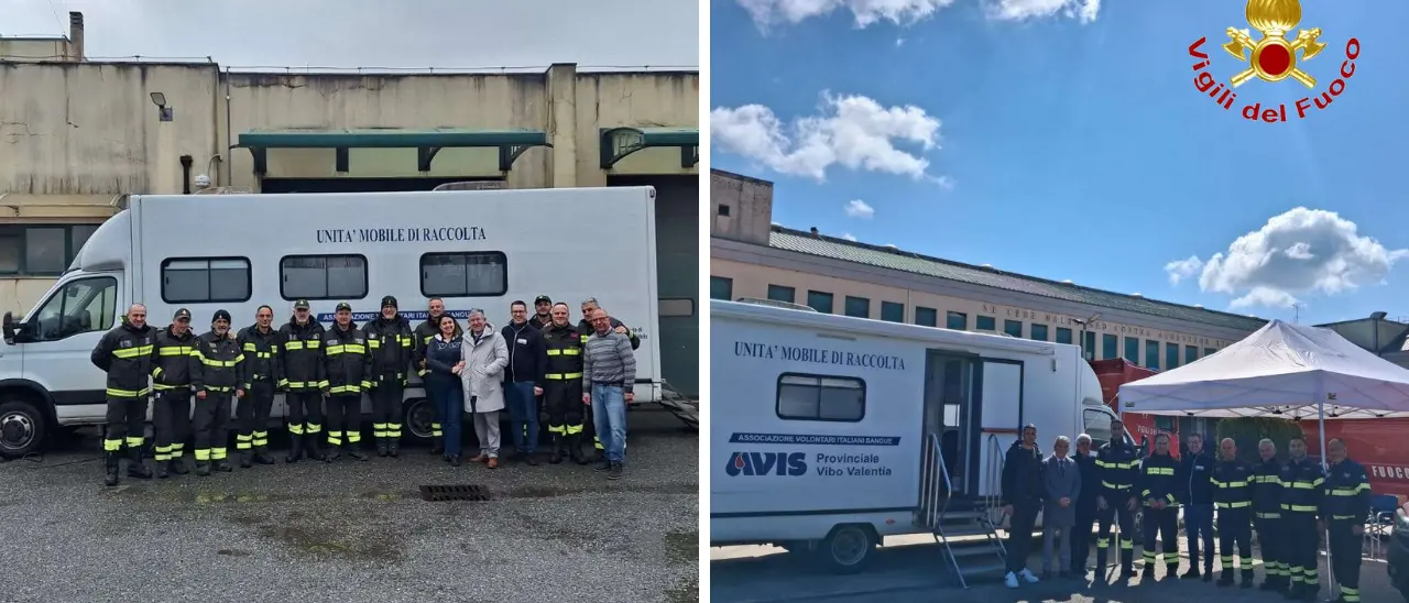 Vibo, i vigili del fuoco donano il sangue con l’Avis di Mileto: due giornate al Comando nel segno della solidarietà\n