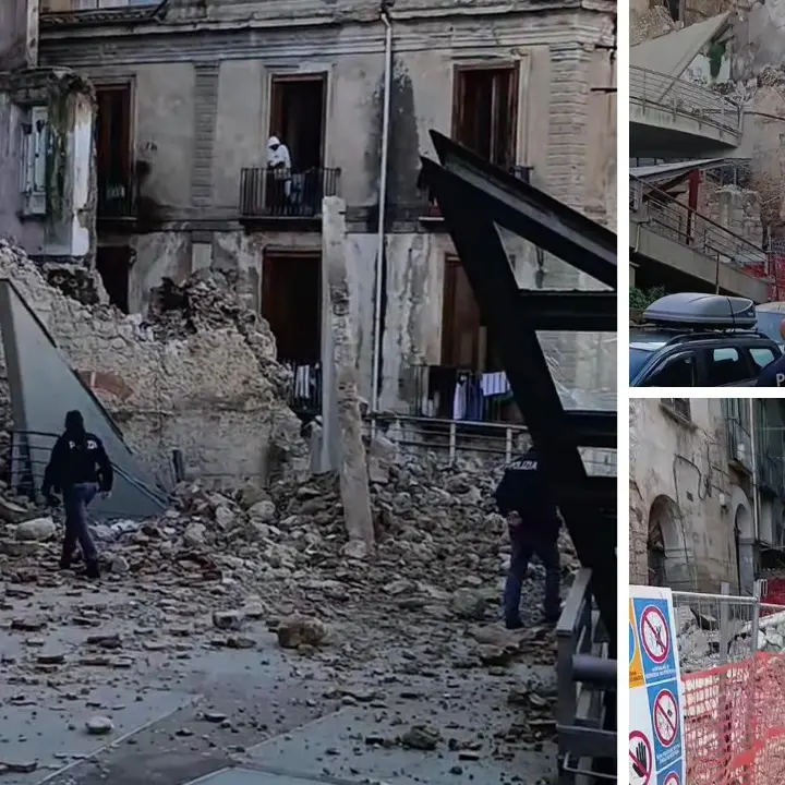 Paura nel centro storico di Cosenza: crolla una palazzina alle spalle del Duomo –\u00A0VIDEO\n