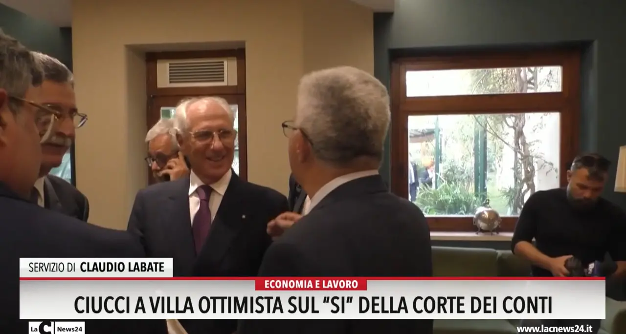 Ciucci a Villa ottimista sul sì della Corte dei Conti