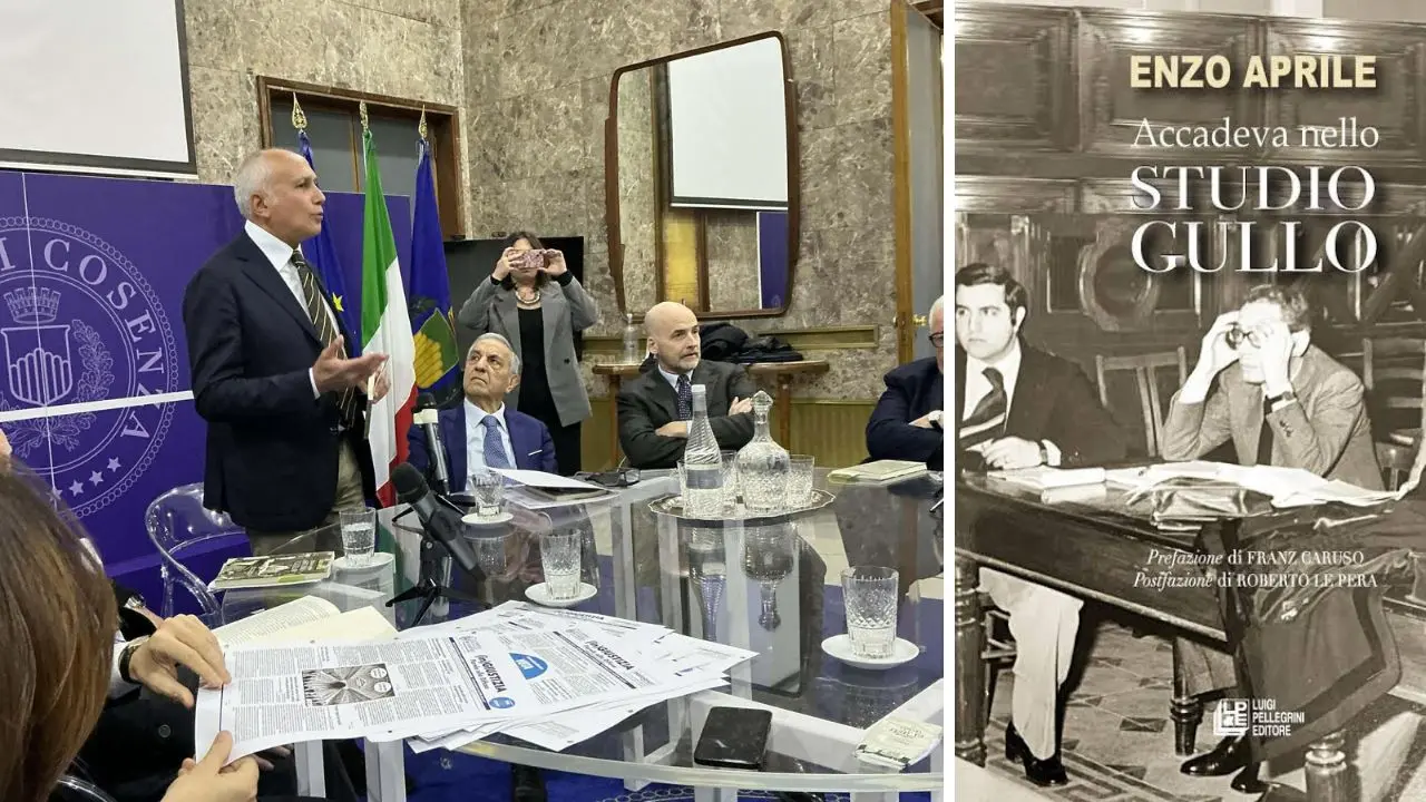 Cosenza, “Accadeva nello studio di Gullo”: il libro di Enzo Aprile presentato a Palazzo dei Bruzi\n