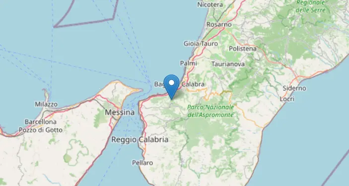 Scossa di terremoto nel Reggino all’alba: epicentro vicino San Roberto\n