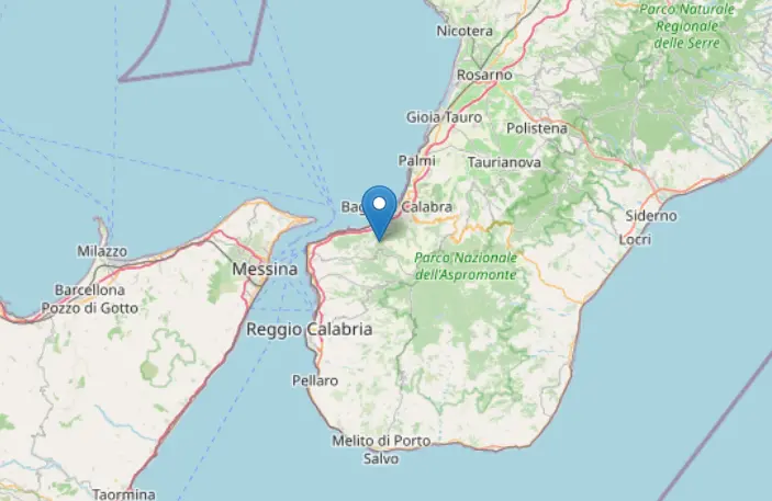 Scossa di terremoto nel Reggino all’alba: epicentro vicino San Roberto\n