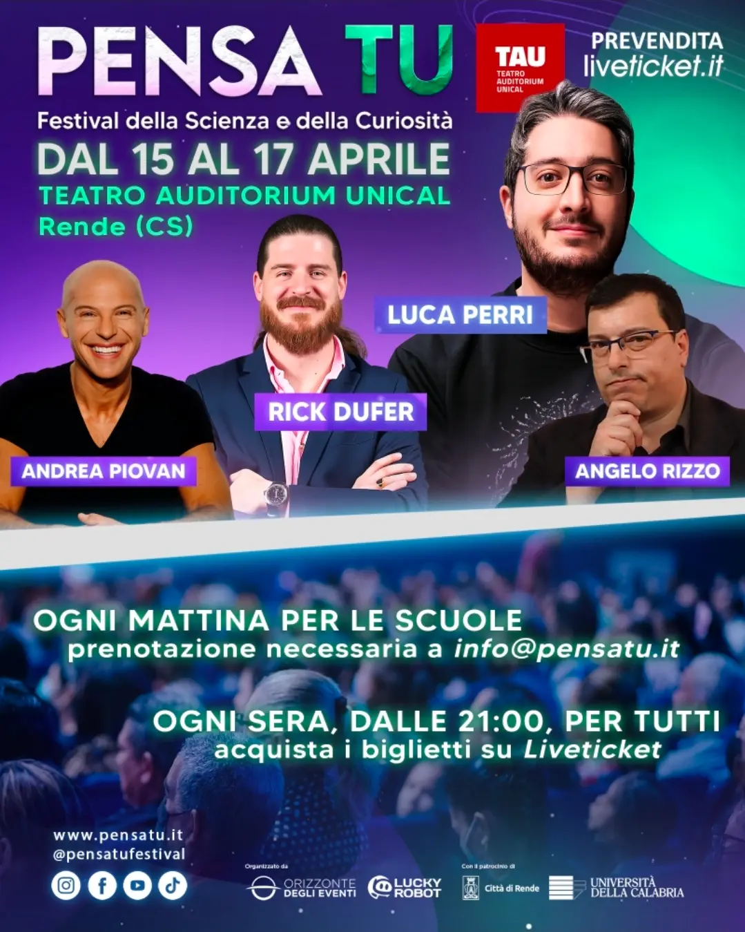 “Pensa Tu”, il Festival della divulgazione arriva a teatro all’Unical\n