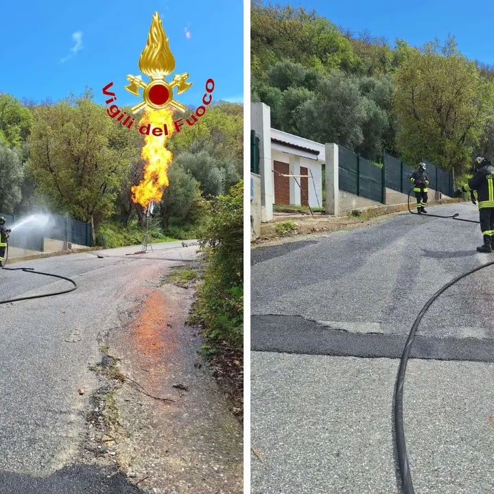 Zambrone, fuga di Gpl\u00A0da un serbatoio: intervengono\u00A0i Vigili del Fuoco per la\u00A0combustione controllata e la messa in sicurezza\n