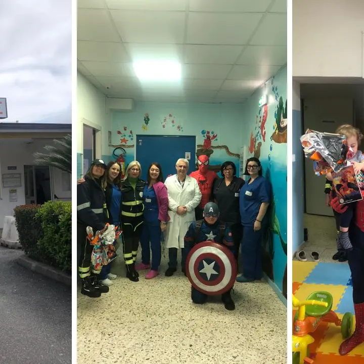 Doni e sorrisi per i bimbi ricoverati all’ospedale di Vibo: i “supereroi” dell’Augustus di Filadelfia in corsia\n