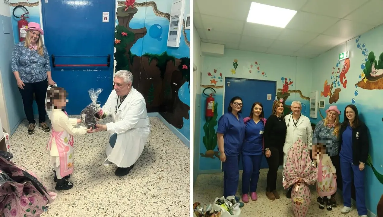 Uova di Pasqua e peluche per i piccoli degenti dell’ospedale di Vibo: il dono speciale degli Amici di Denise\n