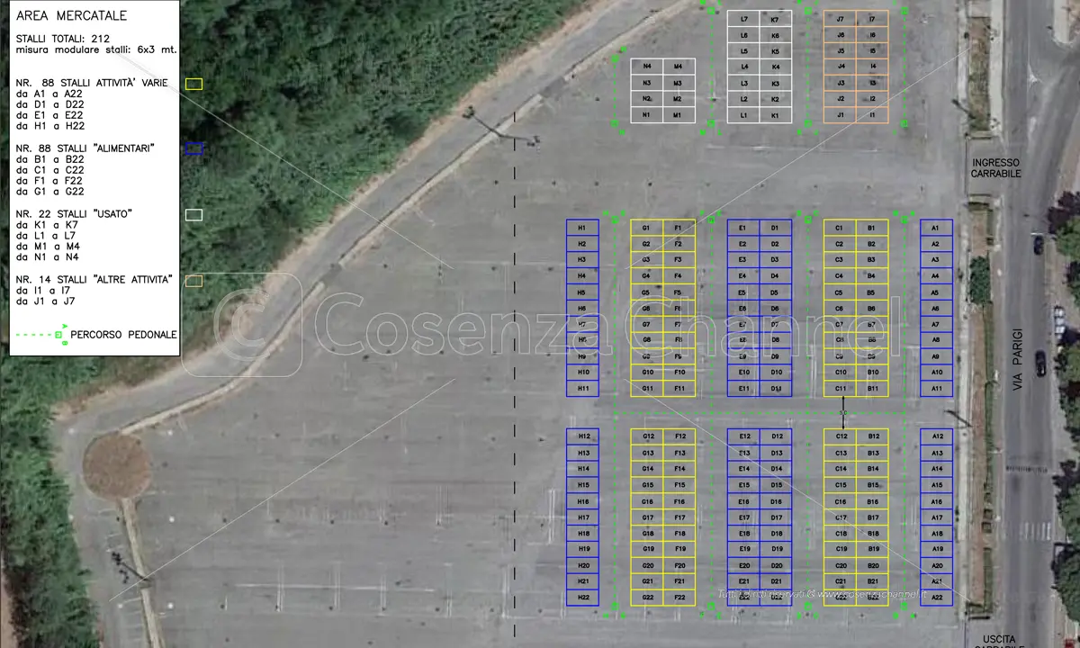 Rende, il mercato del giovedì torna nell’area storica: via Parigi riapre agli ambulanti\n