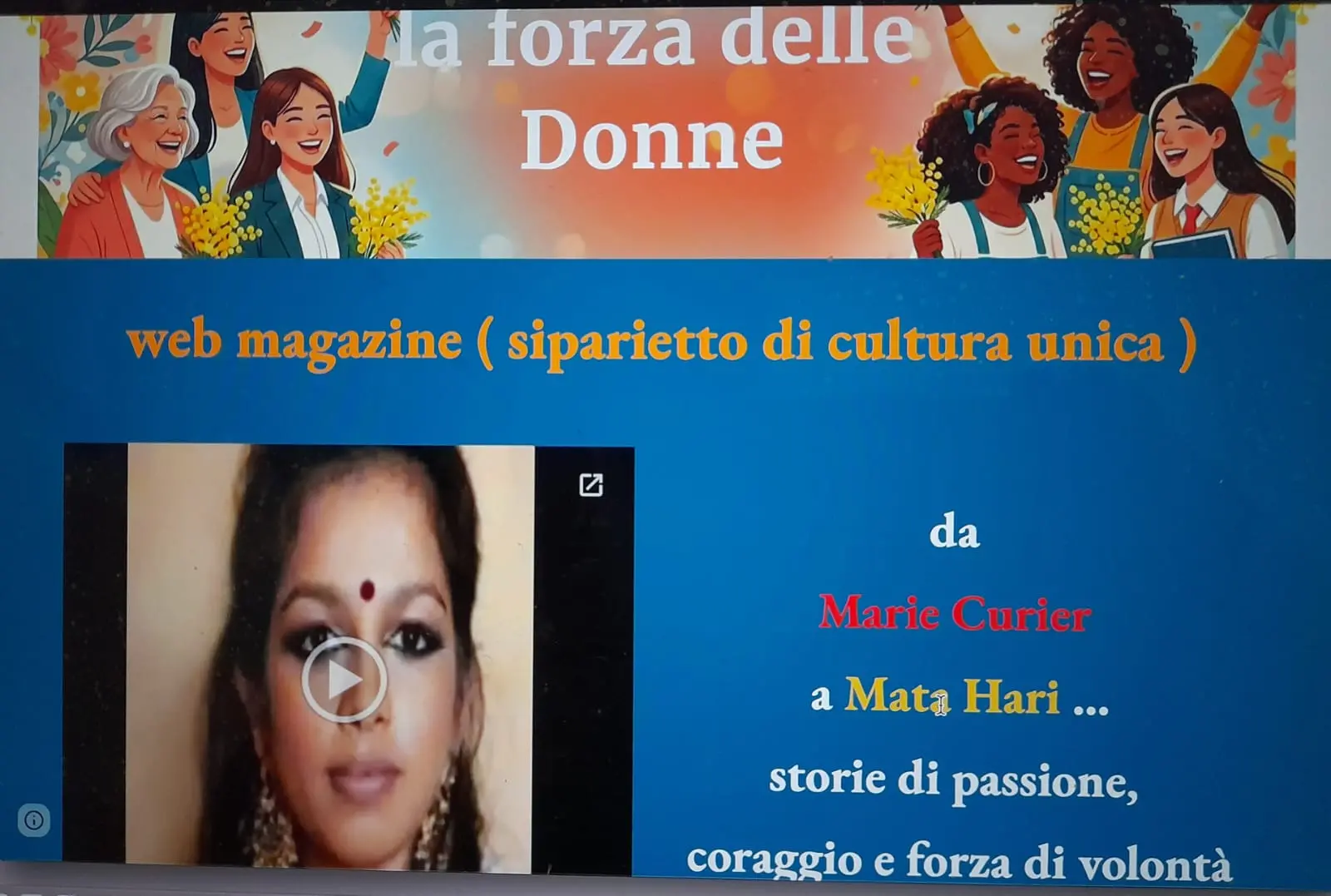 “La forza delle donne”:\u00A0il contributo femminile alla scienza e alla\u00A0società civile è il leitmotiv del web magazine dell’IC “Gatti Manzoni Augruso”\n