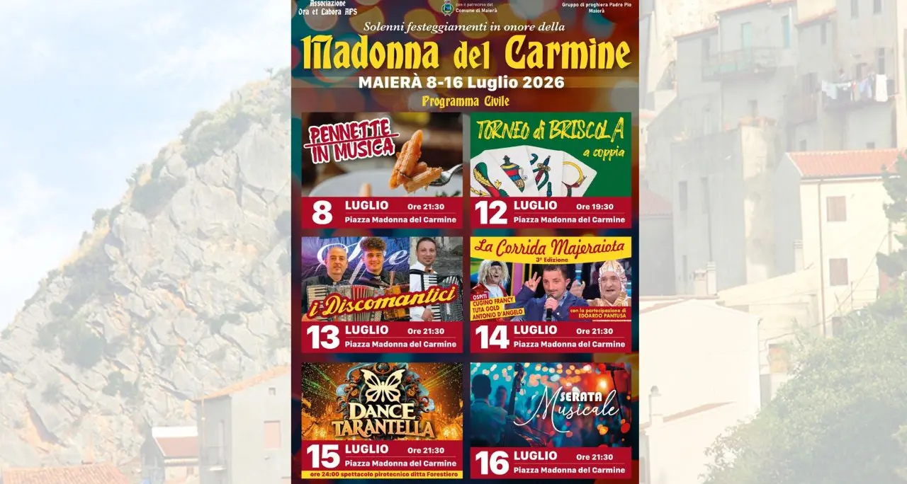 Maierà si prepara ai festeggiamenti per la Madonna del Carmine: appuntamento dall’8 al 16 luglio\n