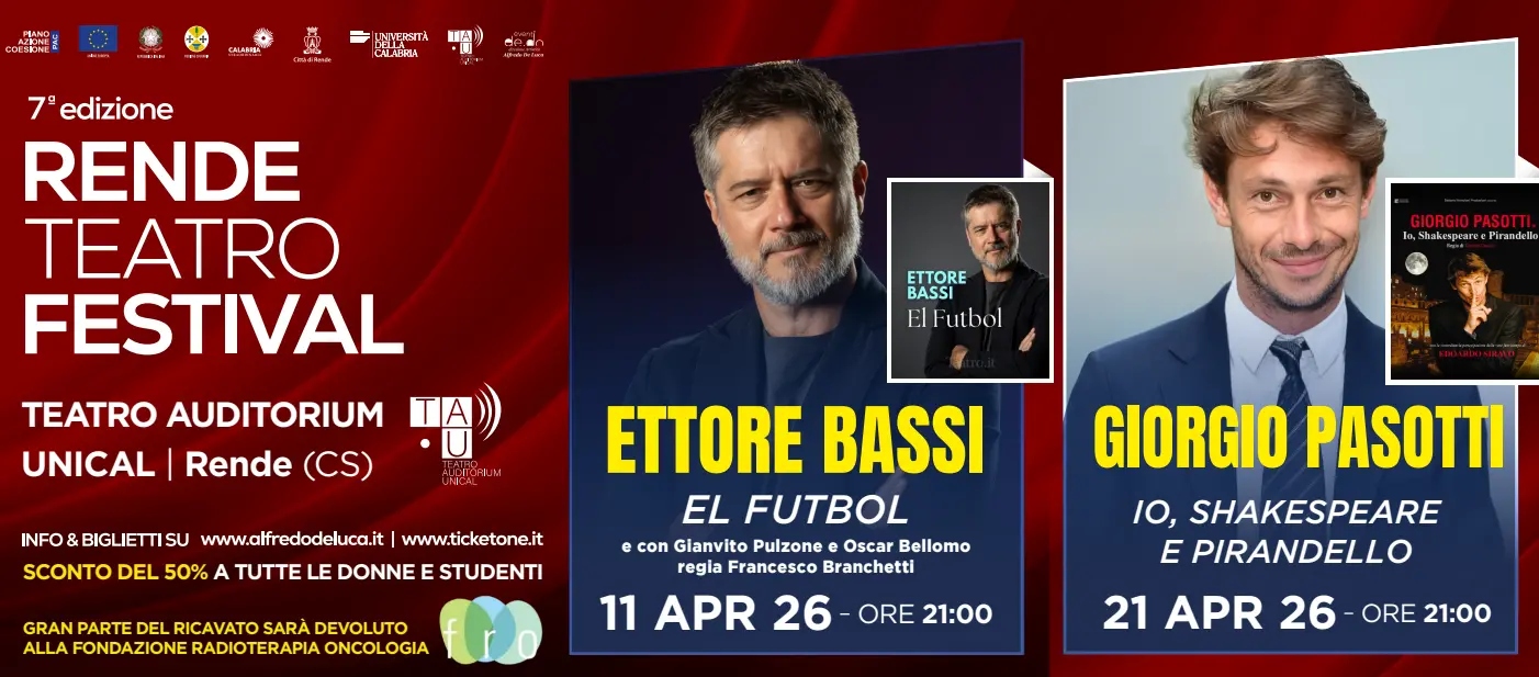 Rende Teatro Festival, aprile tra spettacolo e impegno: teatro per sostenere i pazienti oncologici\n