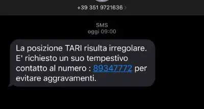 Truffa Tari via sms\u00A0a Mileto: il Comune avverte i cittadini: «Non rispondete a quel messaggio»\n