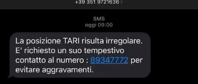 Truffa Tari via sms\u00A0a Mileto: il Comune avverte i cittadini: «Non rispondete a quel messaggio»\n
