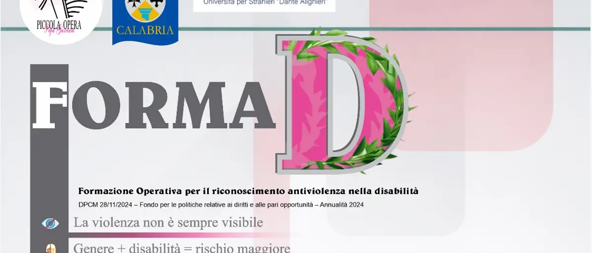 “Forma D”, con la\u00A0Piccola Opera Papa Giovanni formazione e rete contro la violenza sulle donne con disabilità