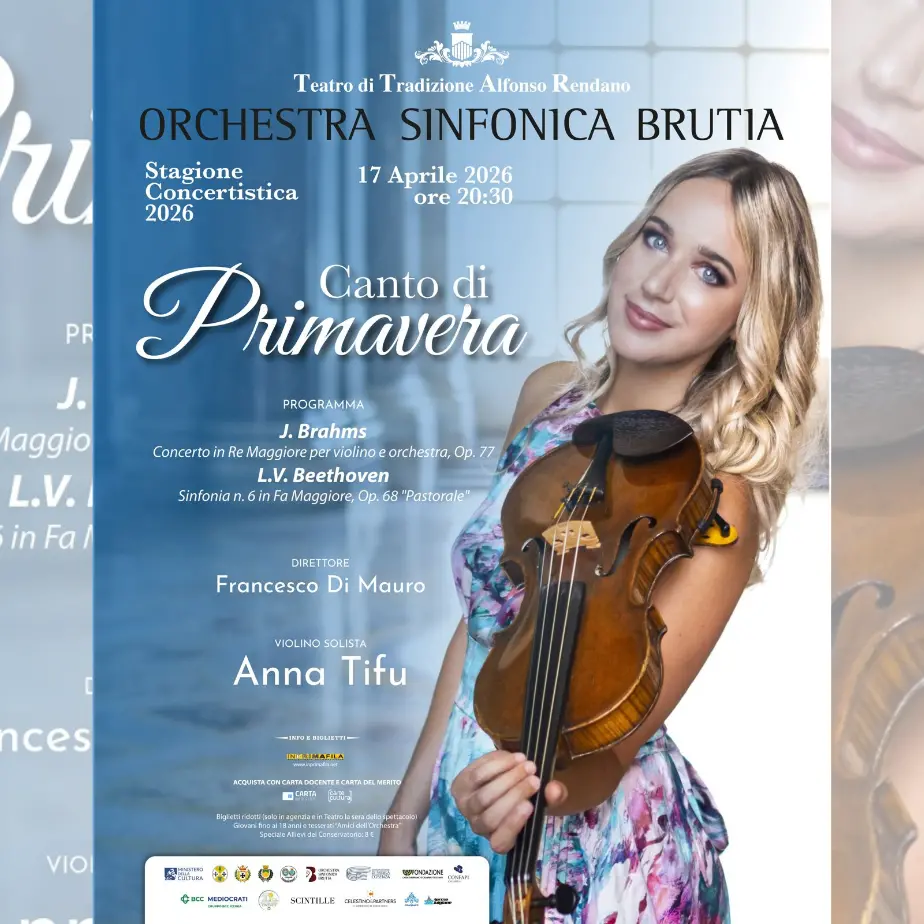 Al Rendano di Cosenza la violinista Anna Tifu in concerto con l’Orchestra Sinfonica Bruzia\n
