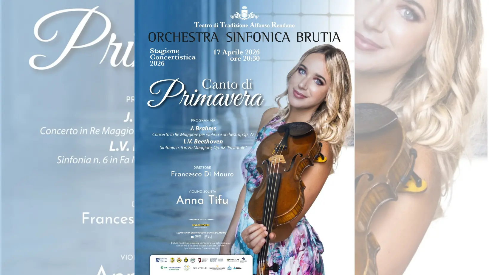 Al Rendano di Cosenza la violinista Anna Tifu in concerto con l’Orchestra Sinfonica Bruzia\n