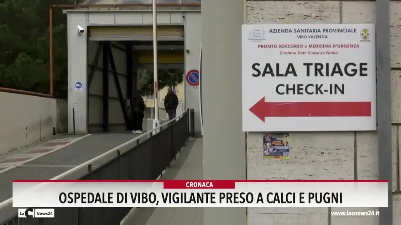 Ospedale di Vibo, vigilante preso a calci e pugni