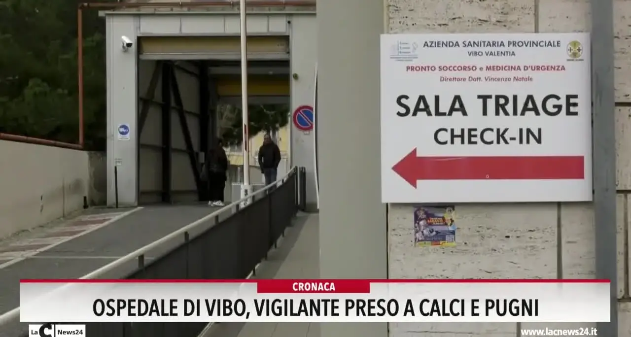 Ospedale di Vibo, vigilante preso a calci e pugni