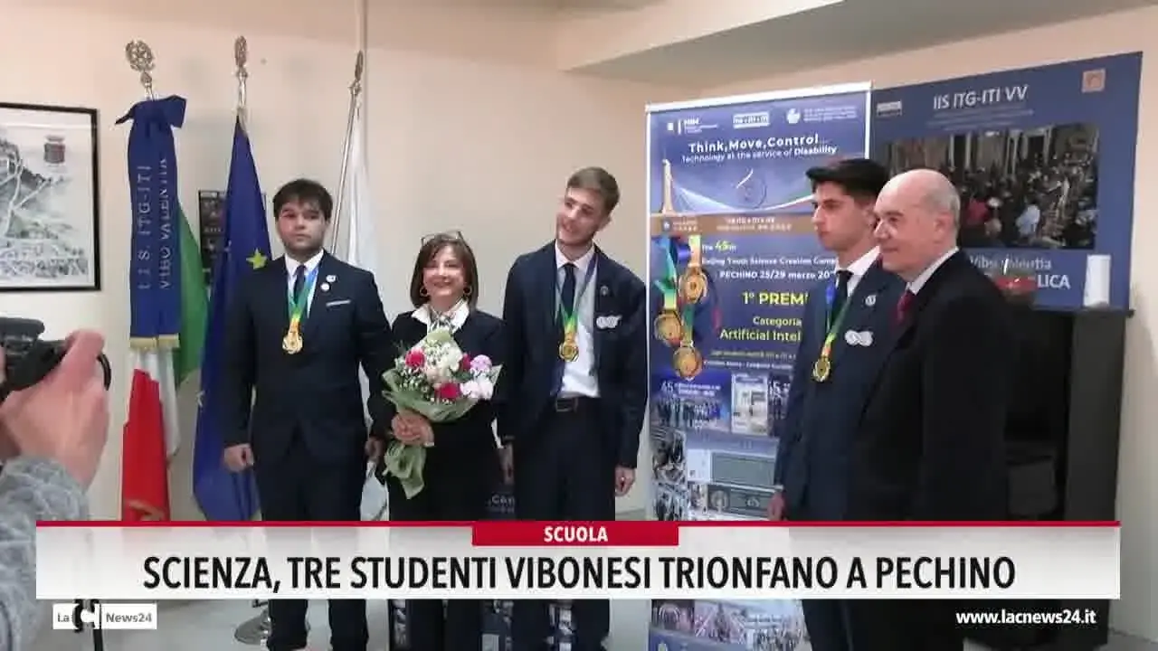 Scienza, tre studenti vibonesi trionfano a Pechino