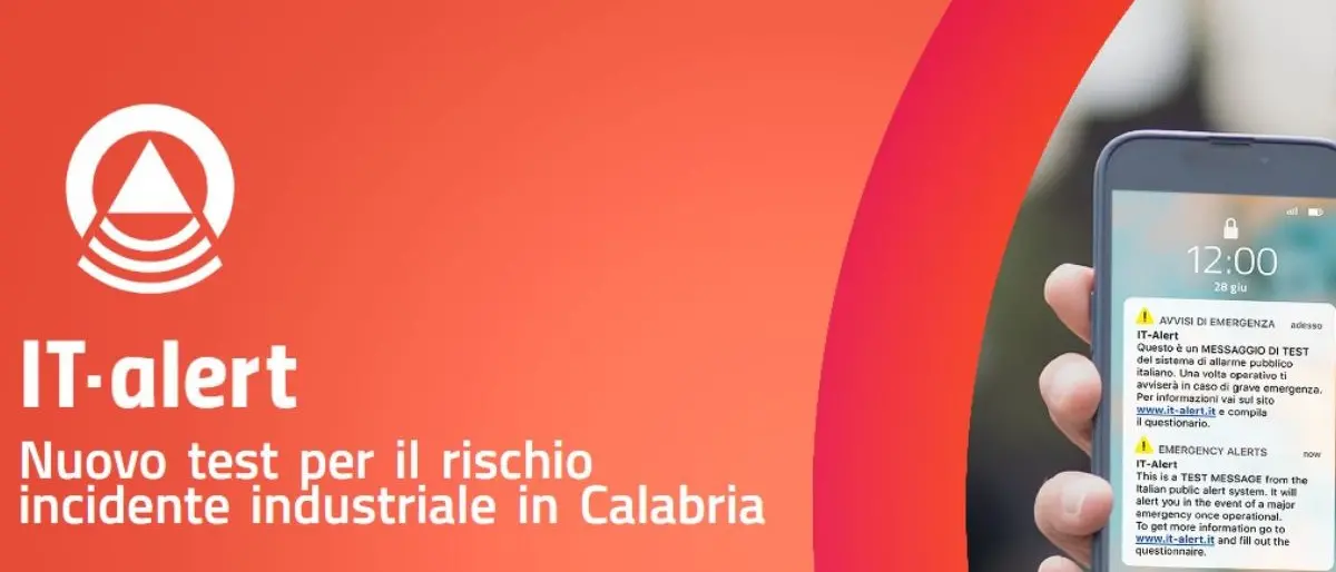 IT-alert, test a Montalto Uffugo per rischio industriale il 15 aprile\n