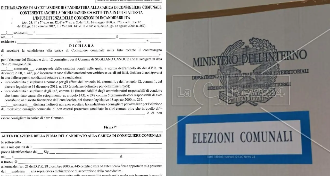 San Calogero,\u00A0il modulo per le elezioni sbagliato: candidati “spediti” per errore a Sogliano Cavour\n