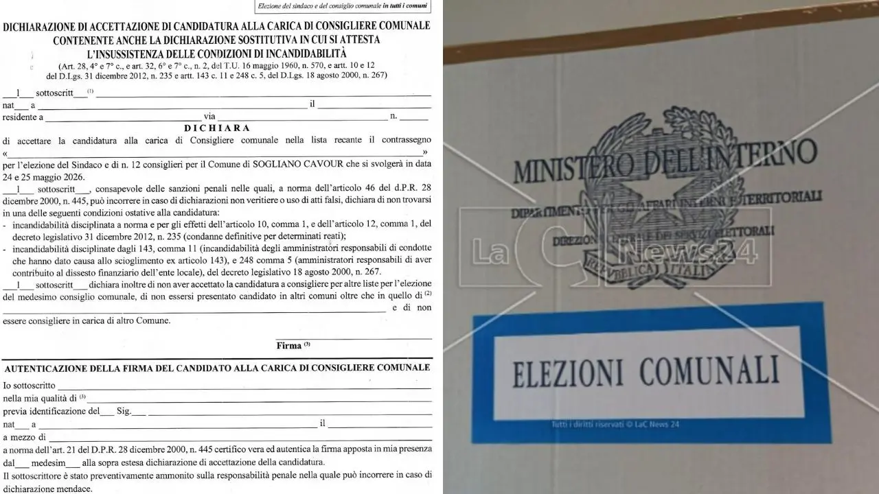 San Calogero,\u00A0il modulo per le elezioni sbagliato: candidati “spediti” per errore a Sogliano Cavour\n