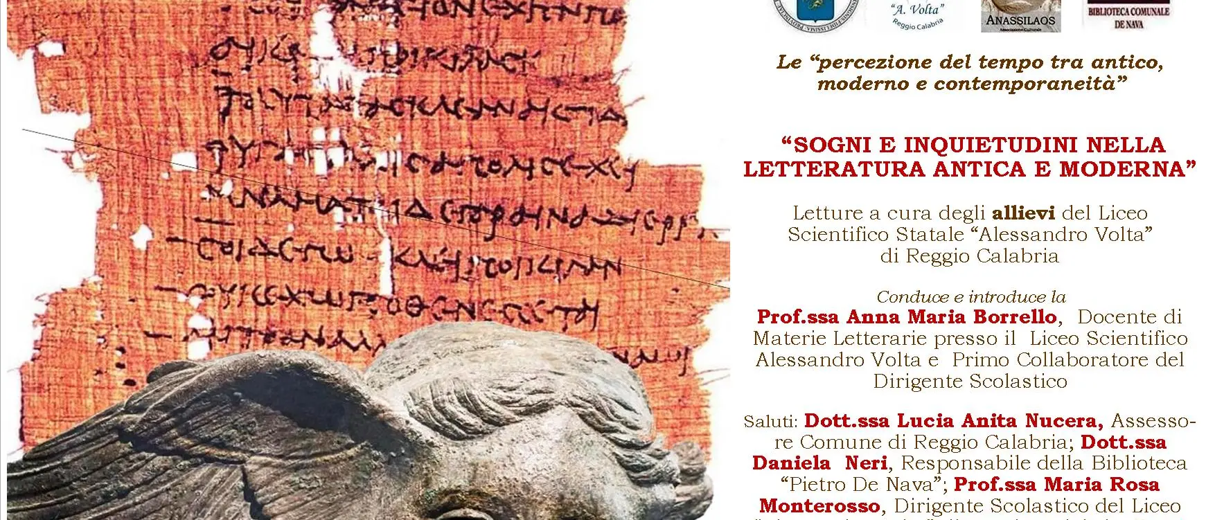 Reggio, incontro promosso dall’Anassilaos dal tema\u00A0“Sogni e inquietudini nella letteratura antica e moderna”\n