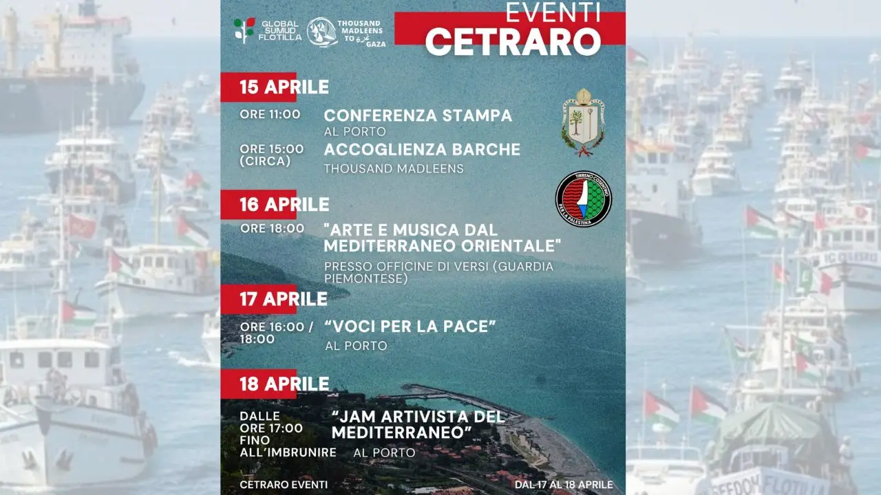Flotilla per Gaza a Cetraro: ecco il programma delle iniziative\n
