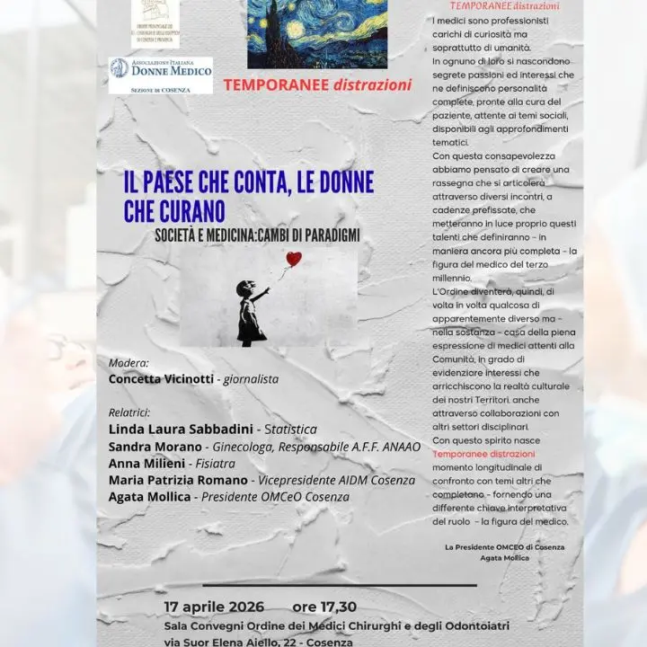 “Il Paese che conta, le donne che curano”: a Cosenza un evento che intreccia storie, numeri e futuro\n