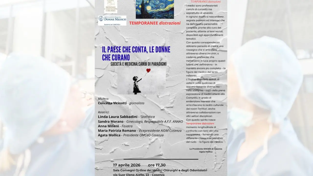“Il Paese che conta, le donne che curano”: a Cosenza un evento che intreccia storie, numeri e futuro\n