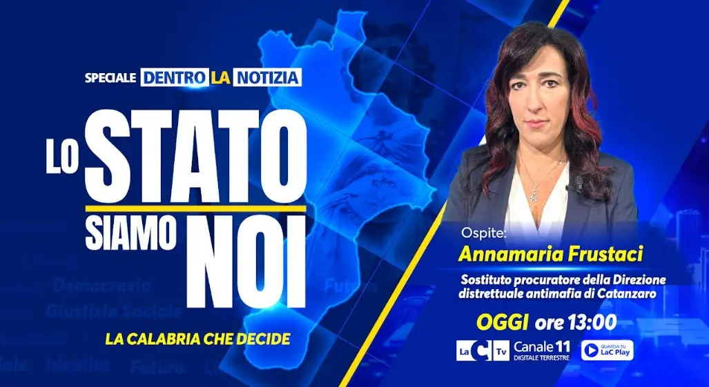 Lo Stato siamo noi, a Dentro la notizia il rapporto tra legalità e responsabilità collettiva: ospite il sostituto procuratore Frustaci