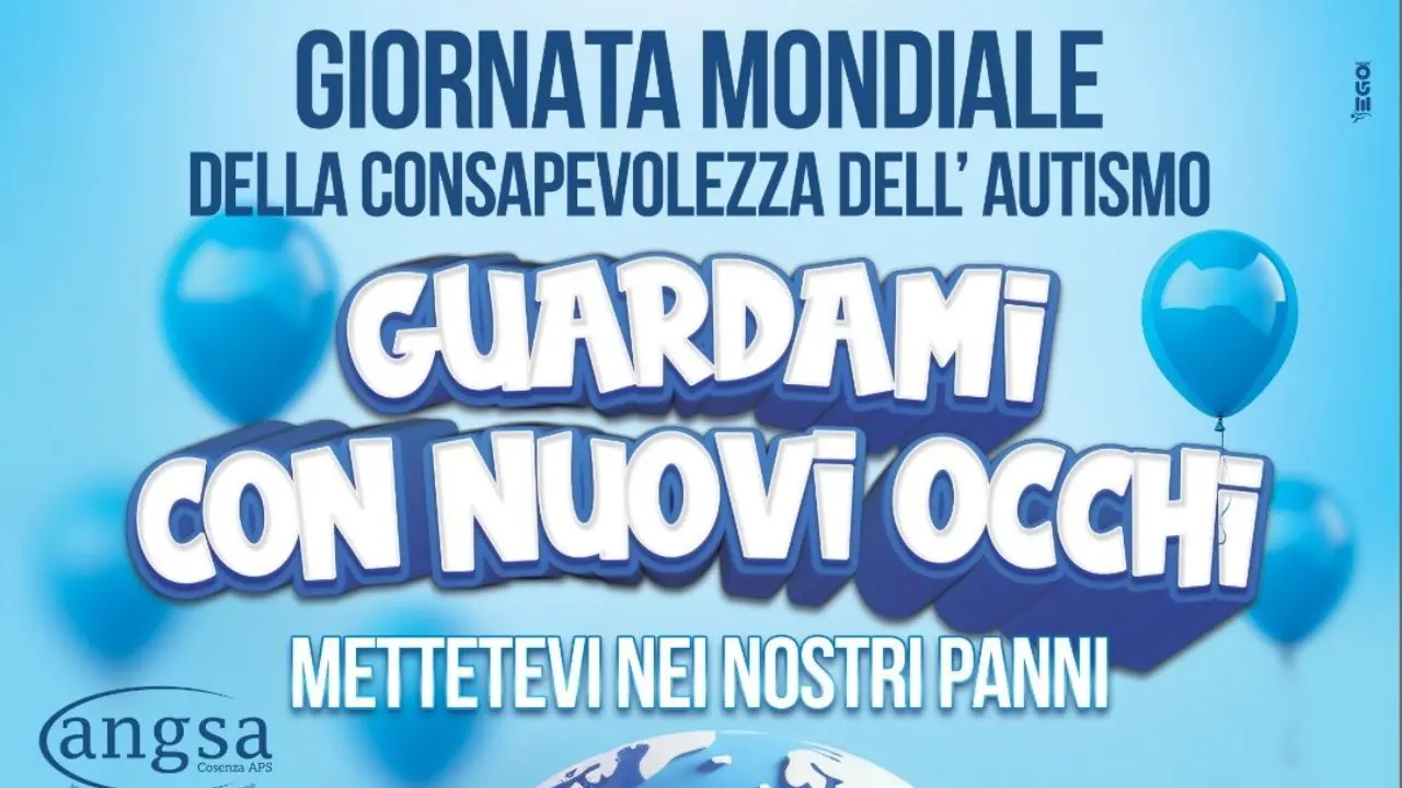 Autismo, “Guardami con nuovi occhi”: oggi pomeriggio a Cosenza la manifestazione voluta da ANGSA\n