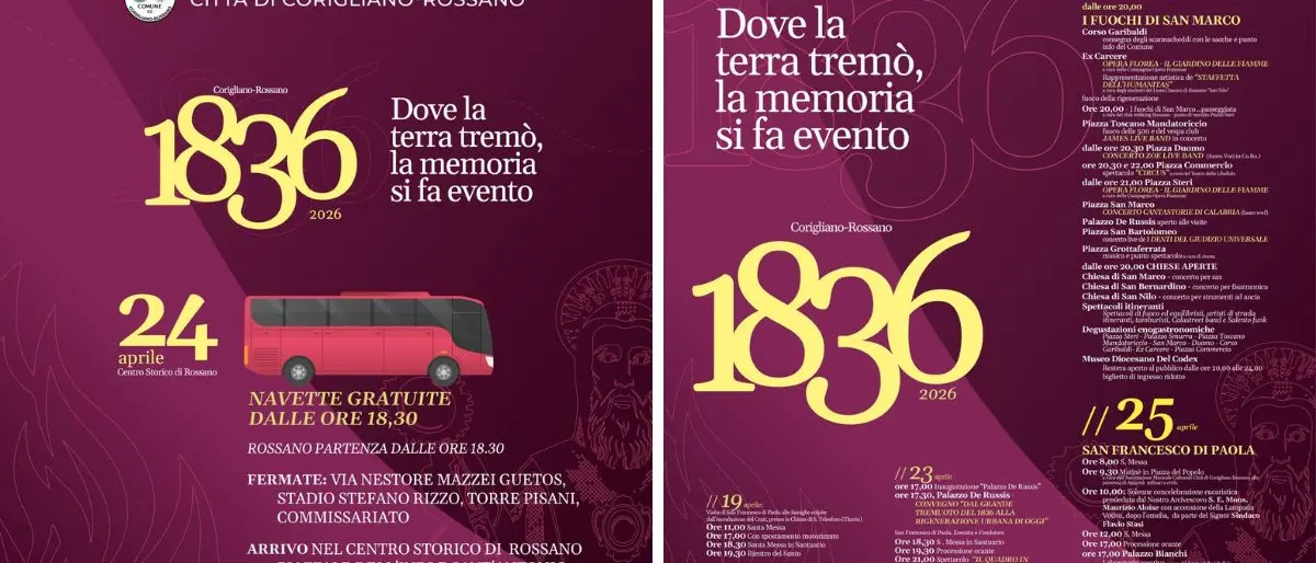Corigliano-Rossano celebra il 1836 tra Fuochi di San Marco e San Francesco\n